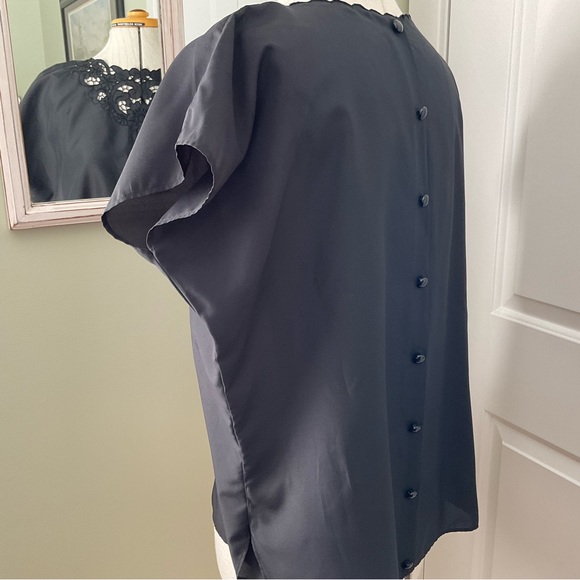 BLACK LACE BLOUSE, SIZE: XL - Picture 2 of 10